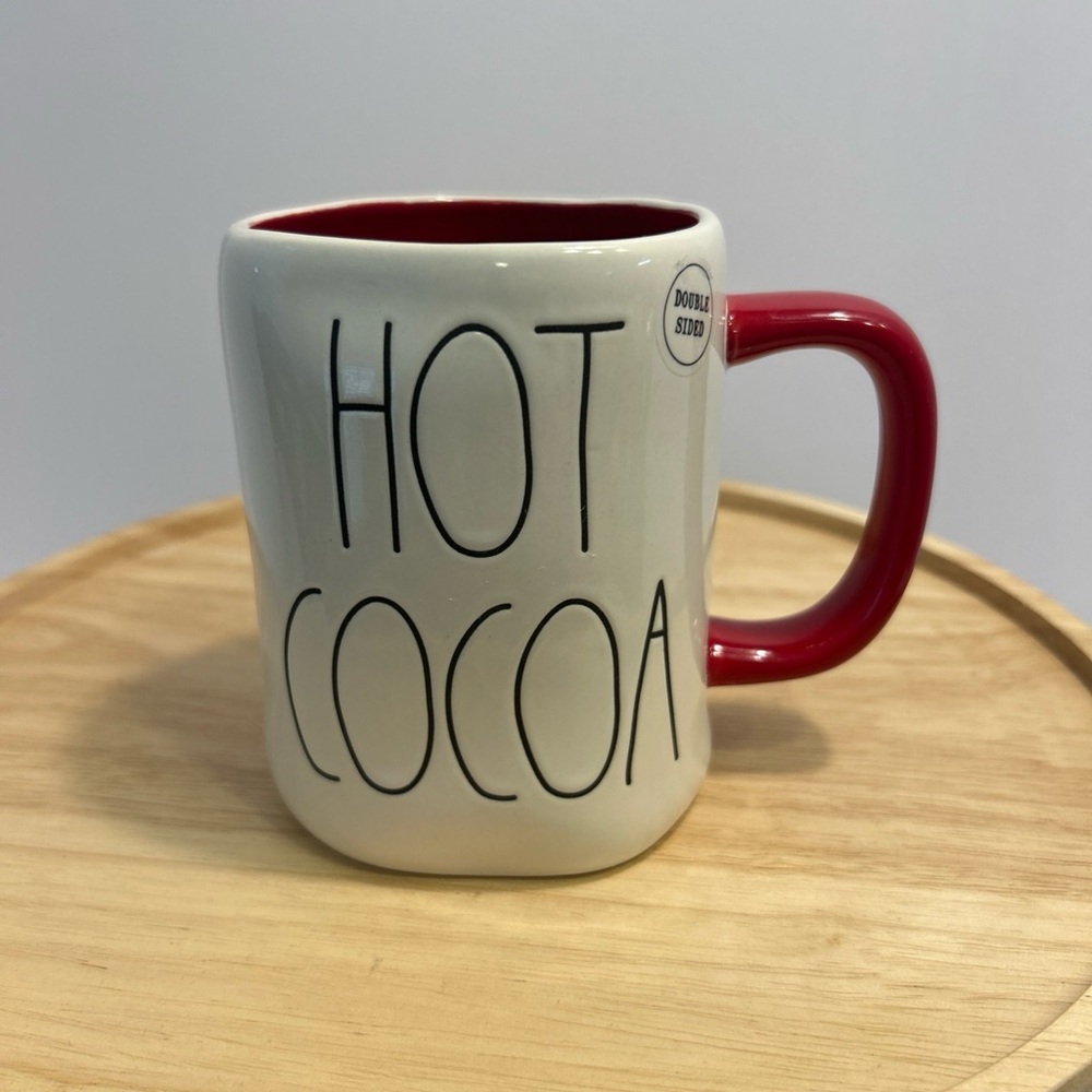 Rae Dunn HOT COCOA Double Sided Mug With Snowflake Mug Christmas Winter NEW